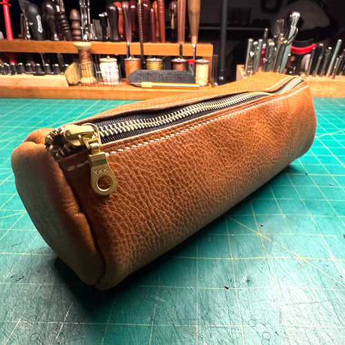 Lipstick Makeup Bag in Whiskey Heritage