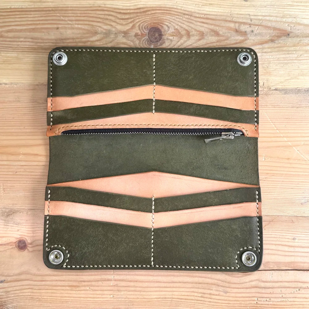 Pueblo Long Wallet - Green/Natural