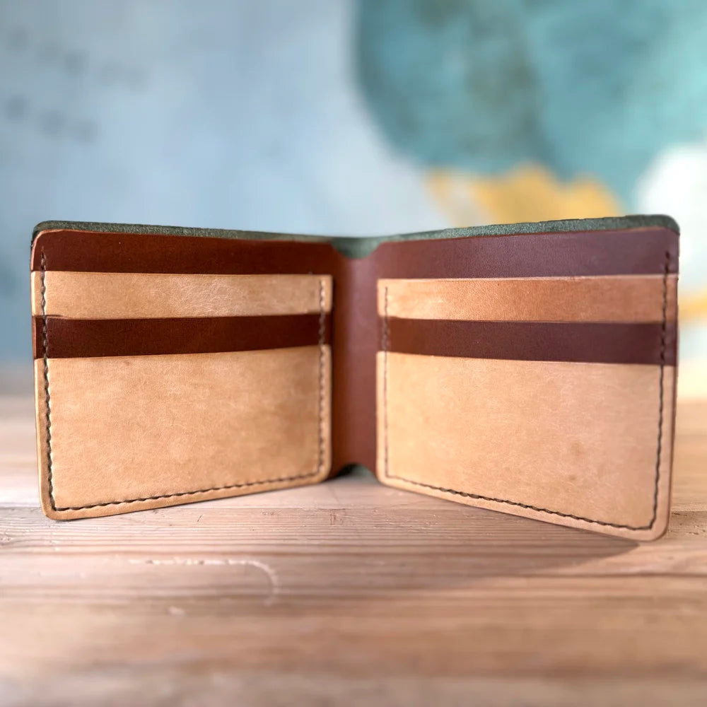 Two-Tone Bifold Wallet - Green Graffiti