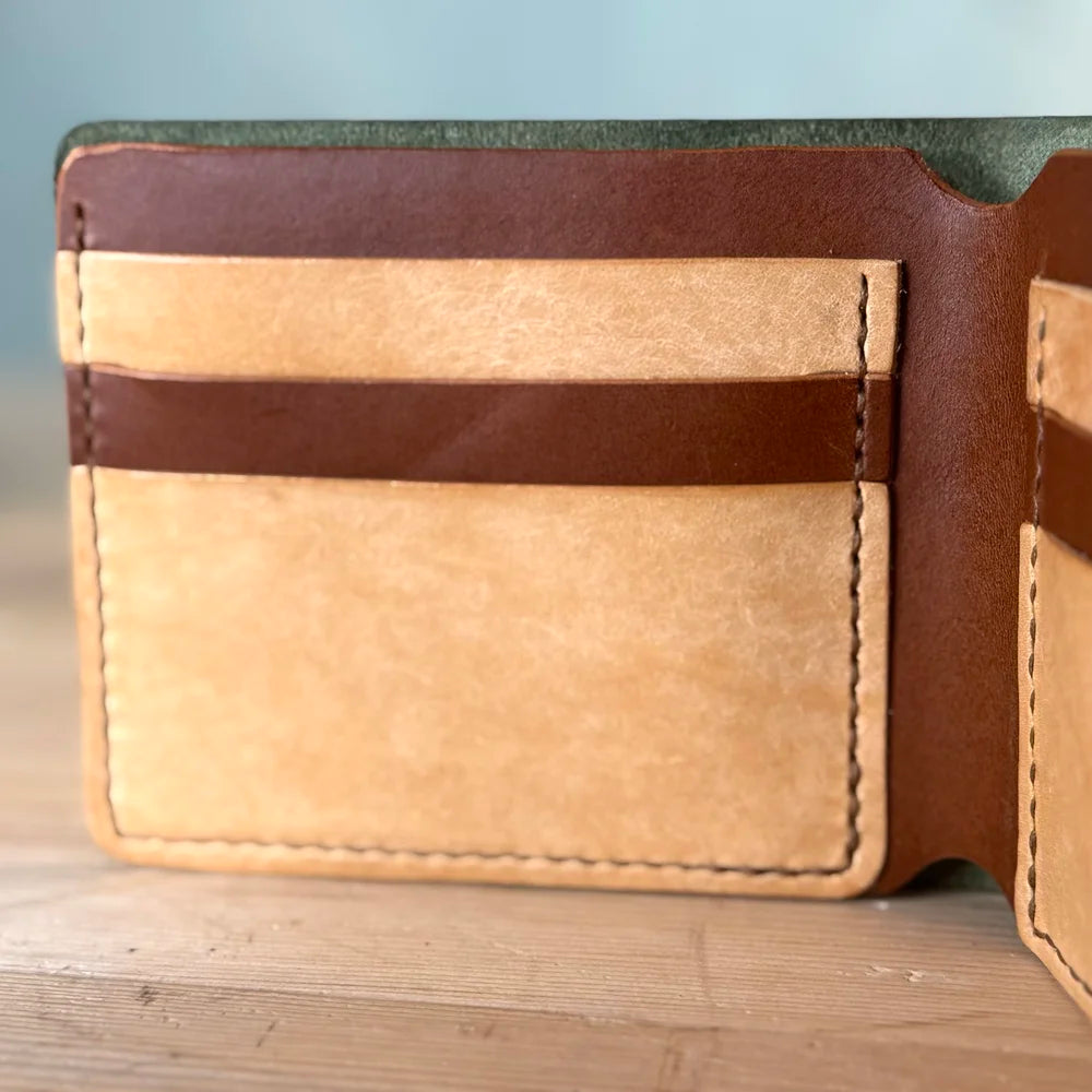 Two-Tone Bifold Wallet - Green Graffiti