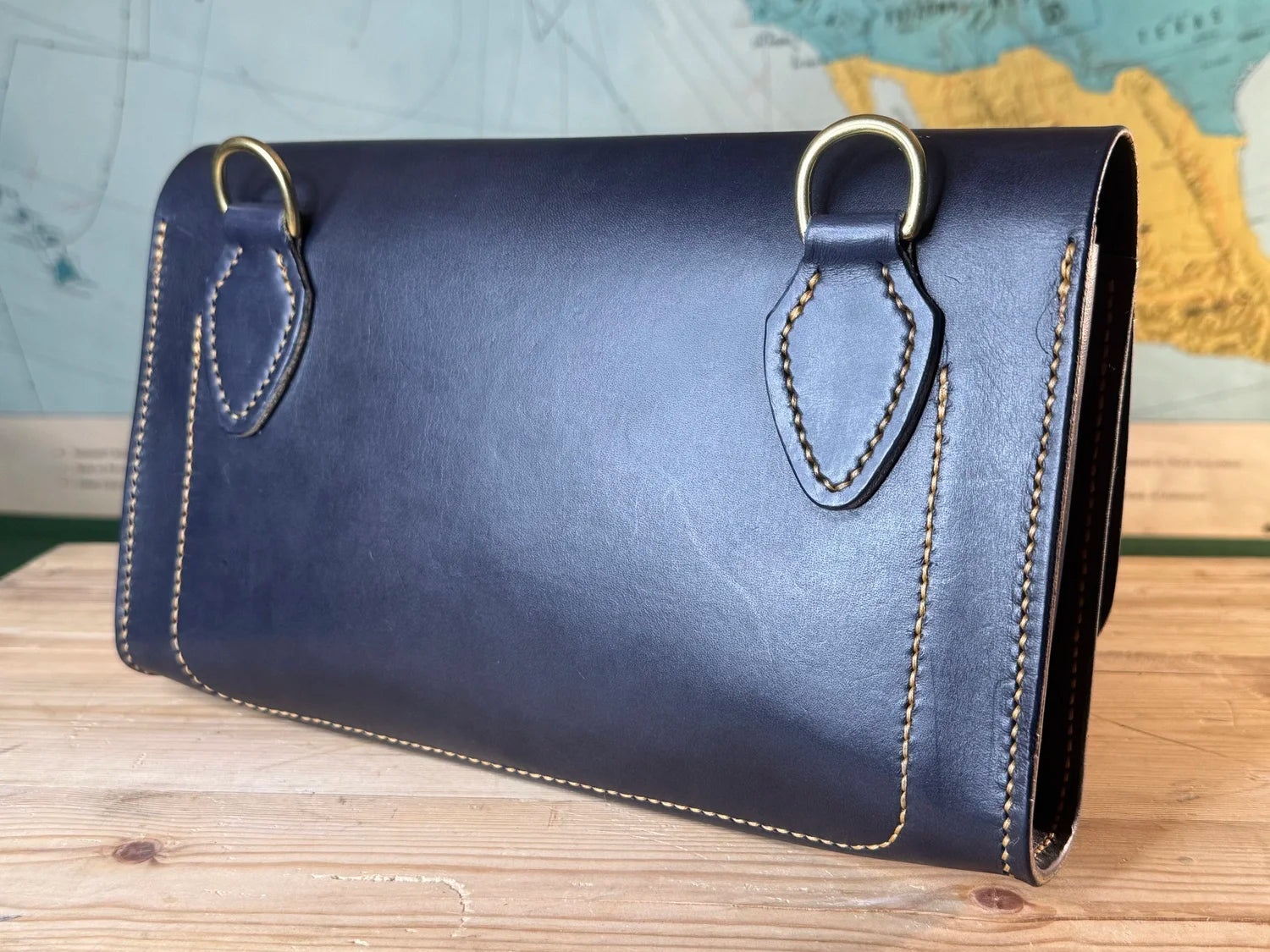 Maggie Magnet Clutch Crossbody - Navy Bridle