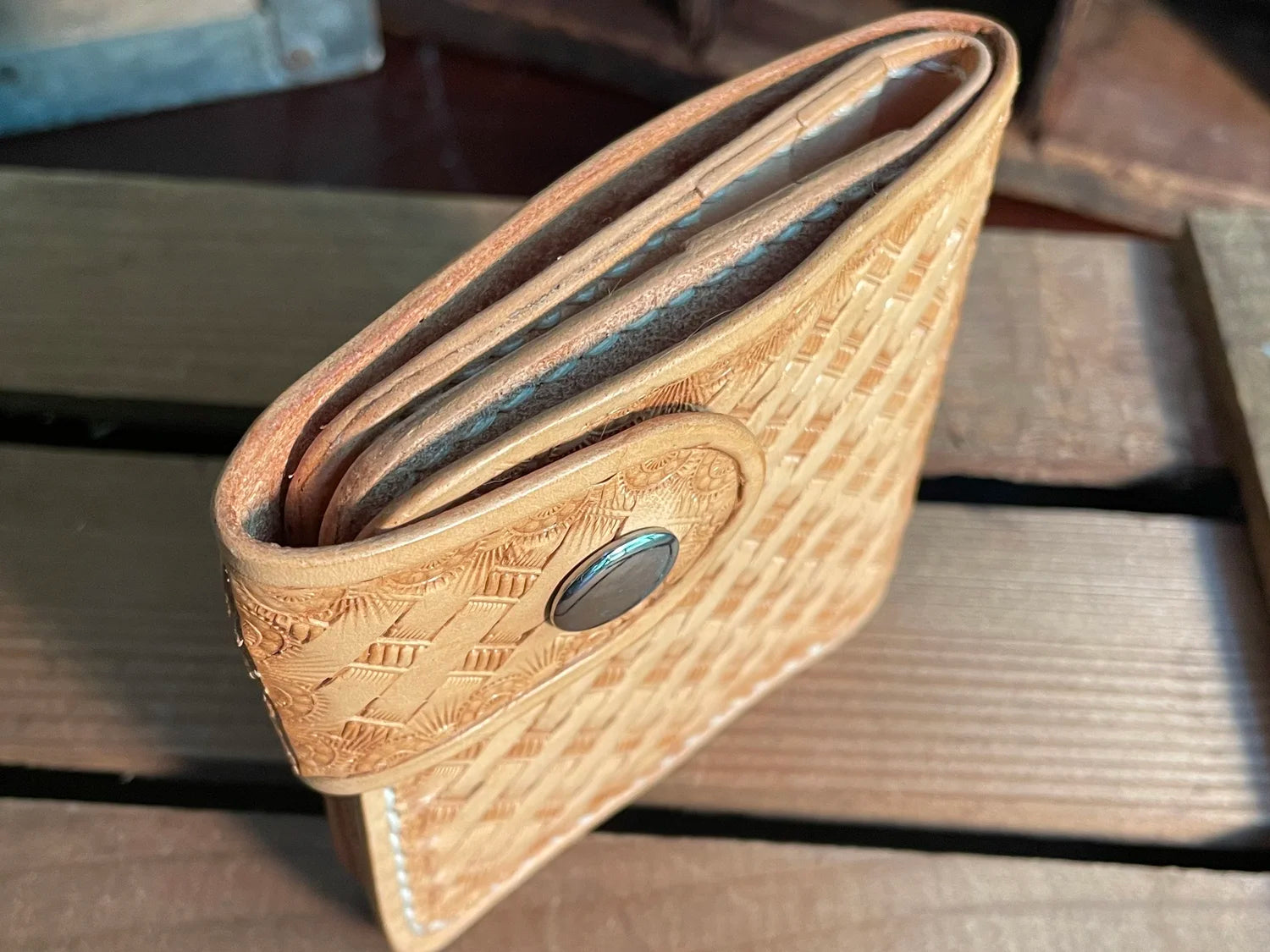 Snap Bifold Wallet, Basketweave - Made to Order