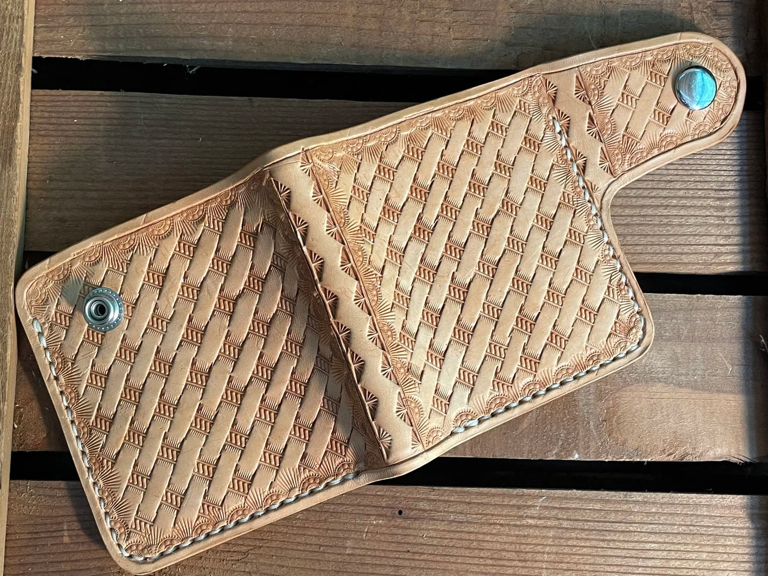 Snap Bifold Wallet, Basketweave - Made to Order