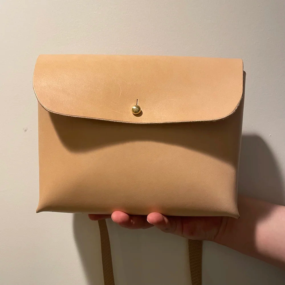 One Love Crossbody - Natural Veg, Sam Browne Closure