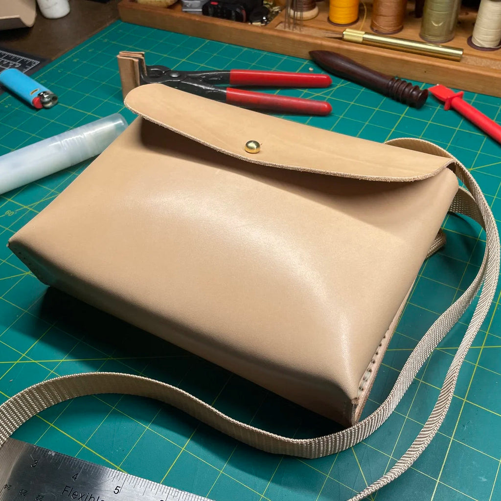 One Love Crossbody - Natural Veg, Sam Browne Closure