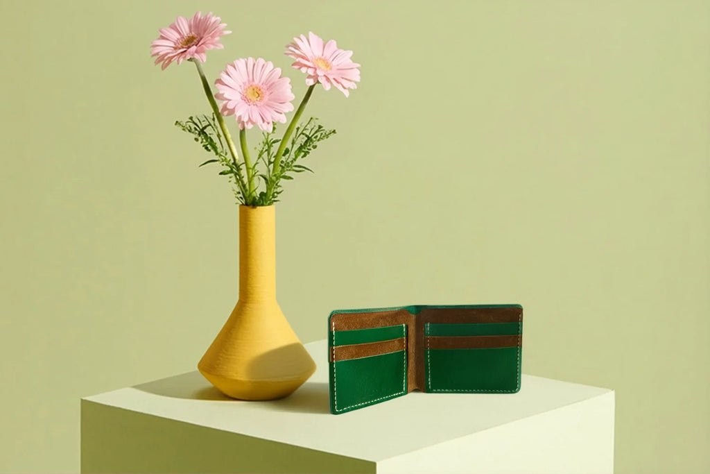 Two-Tone Bifold Wallet - Green Buttero