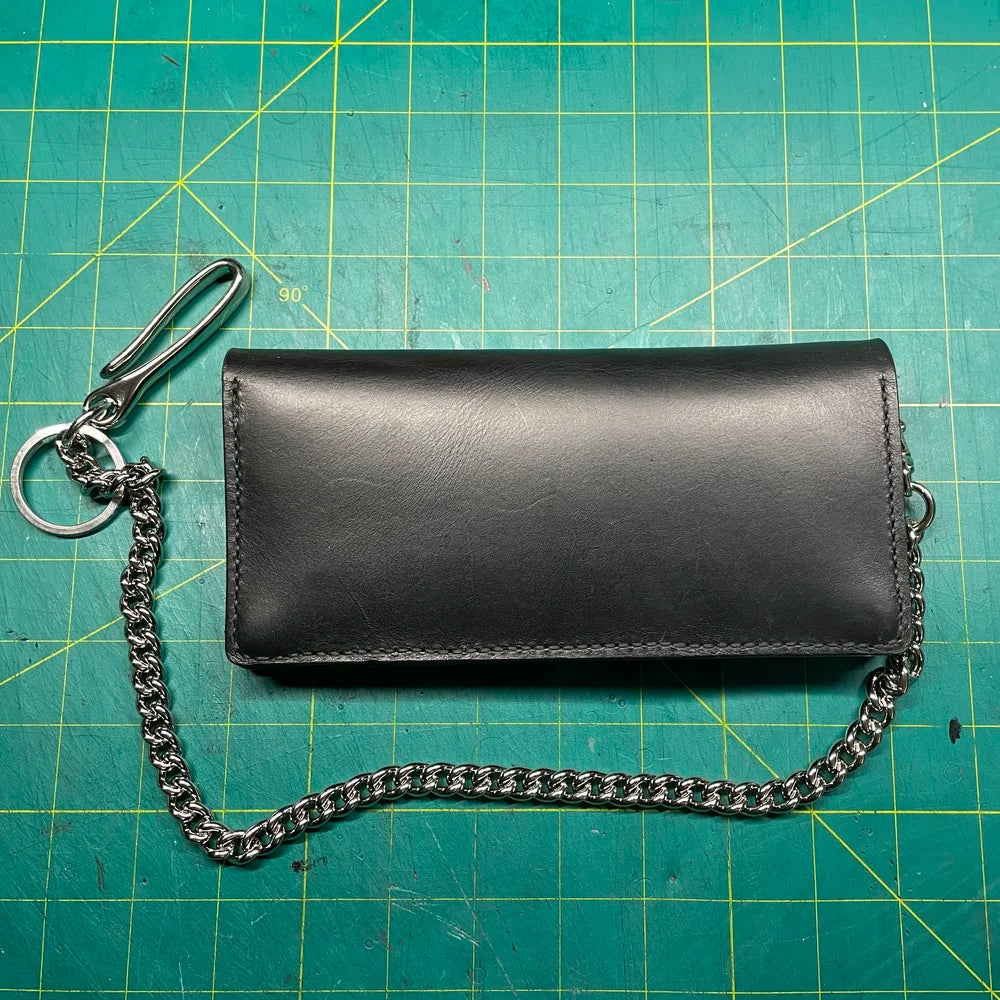 Biker Chain Long Wallet, Nickel Hardware
