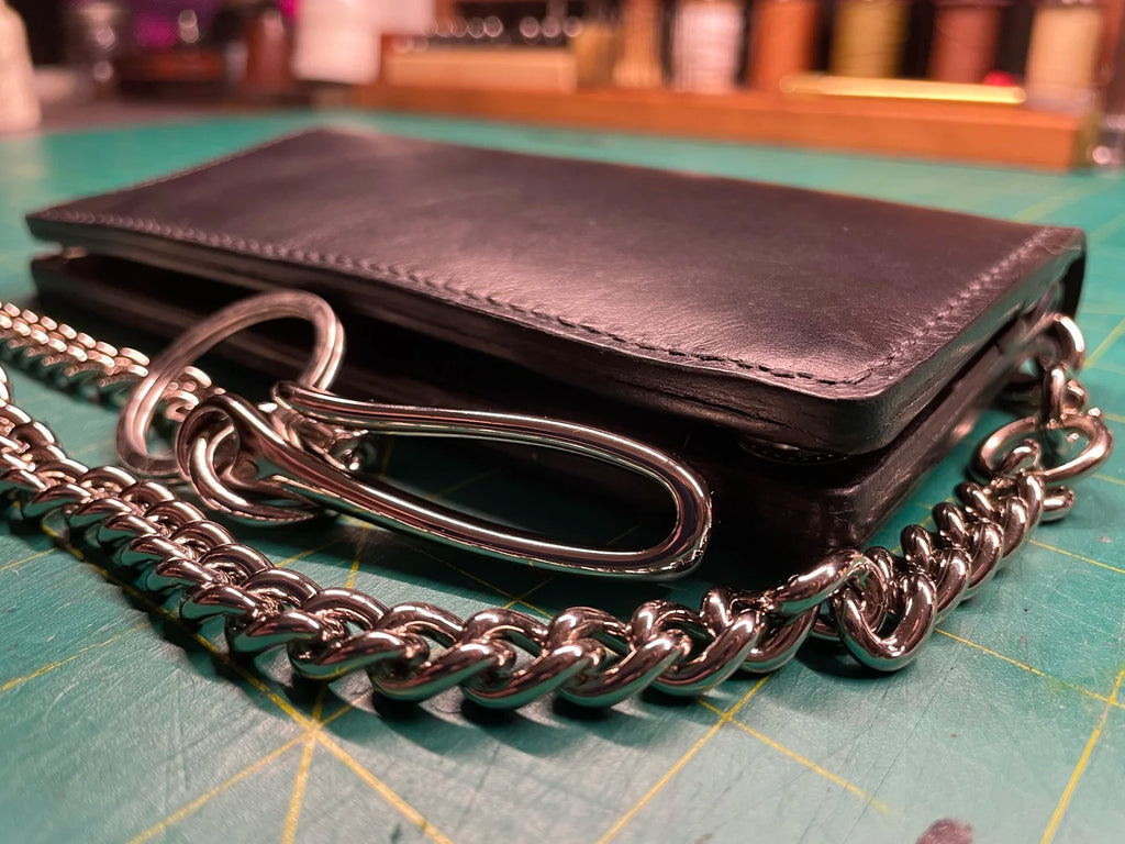 Biker Chain Long Wallet, Nickel Hardware